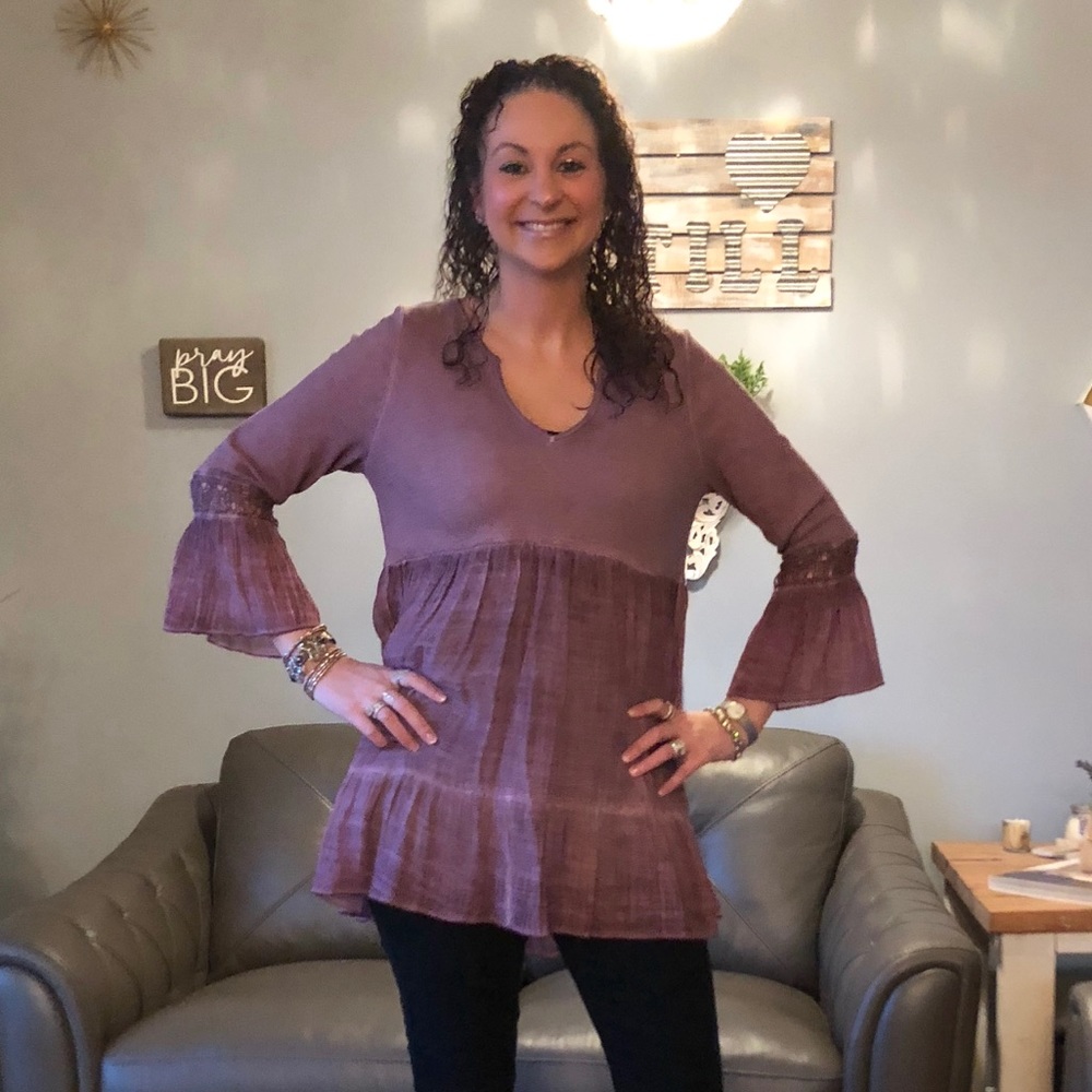 Umgee babydoll tunic in plum